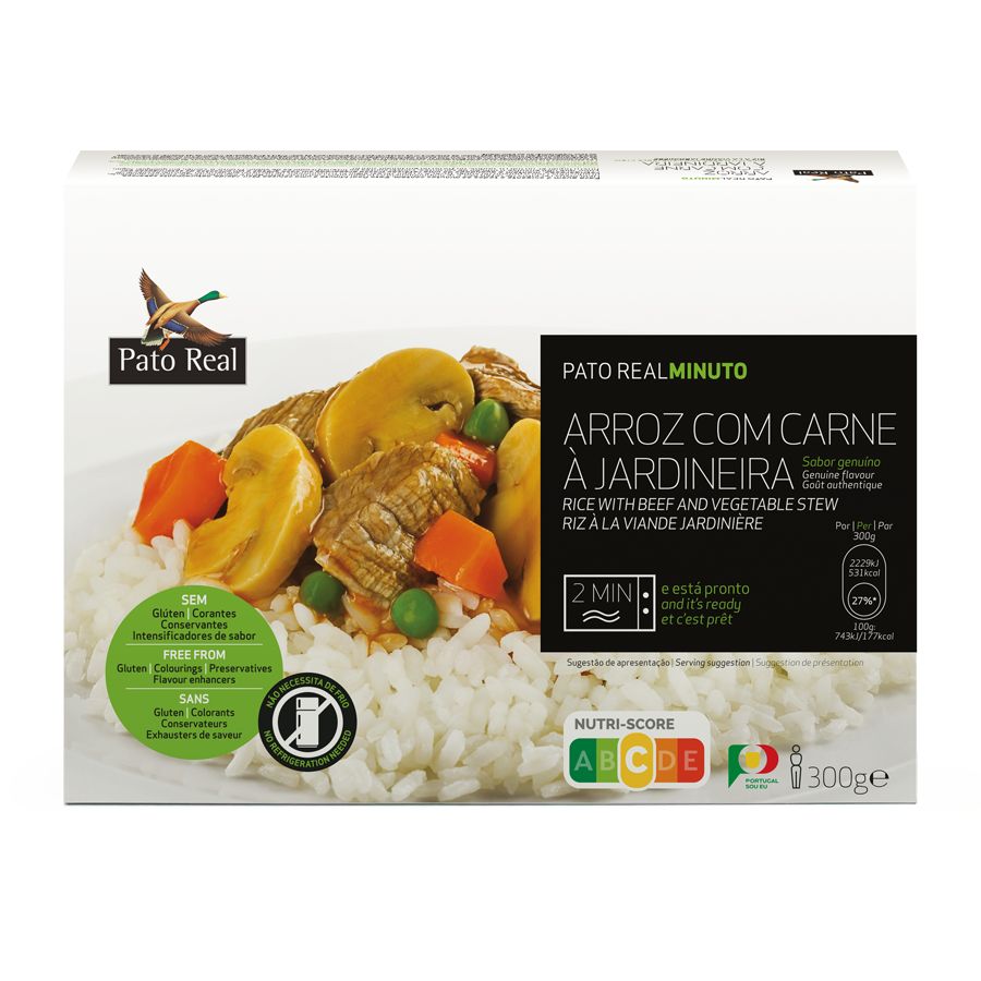 Arroz Branco com Carne à Jardineira
